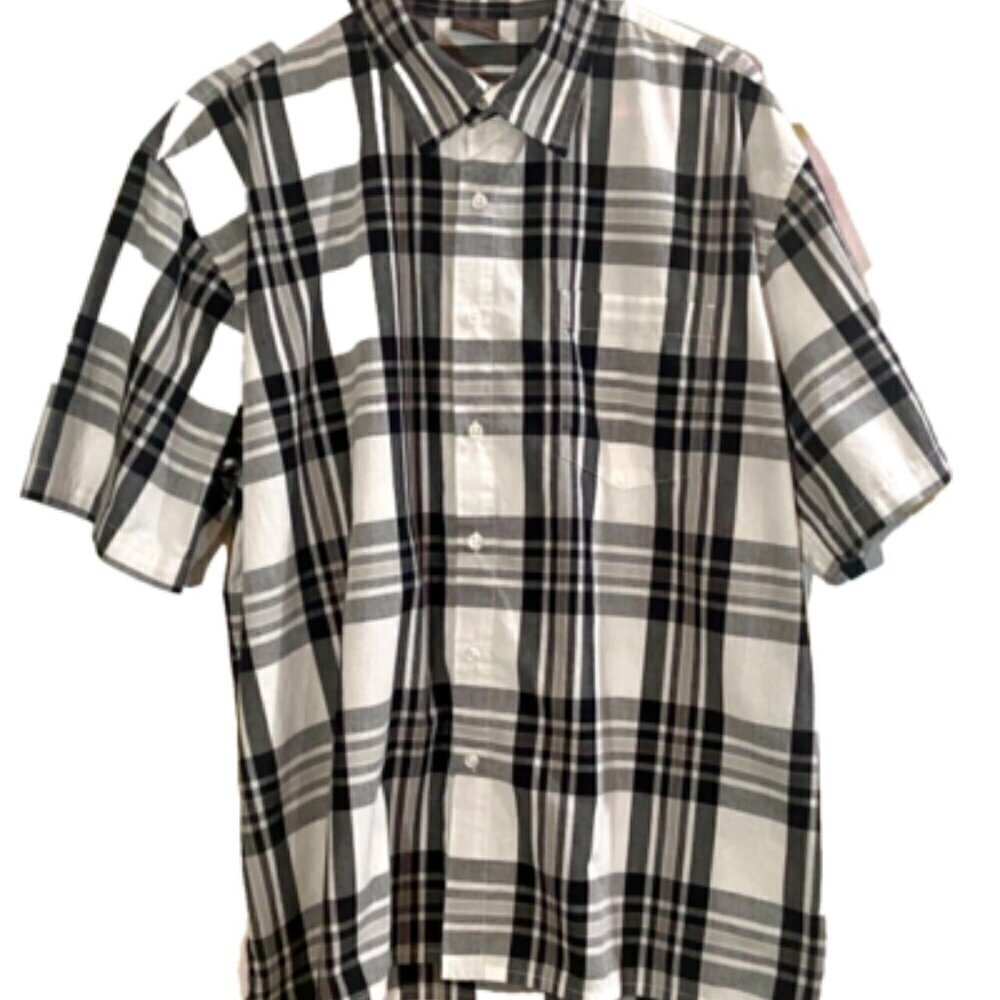 Great Northwest Clothing Co. Shirt‎ Men's XL Black White Short Sleeve Button Up